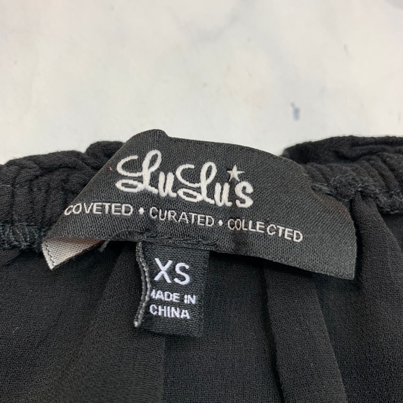 Lulu's Black White Embroidered Off Shoulder Blouse - Picture 5 of 8